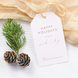 Minimalistisk Boho Brown-skriptfamiljen Namn jul Presentetikett