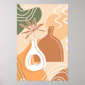Minimalistisk Boho Chic Botanical Vas Art Poster