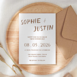 Minimalistisk Boho Elegant Bröllopsskrift Inbjudningar