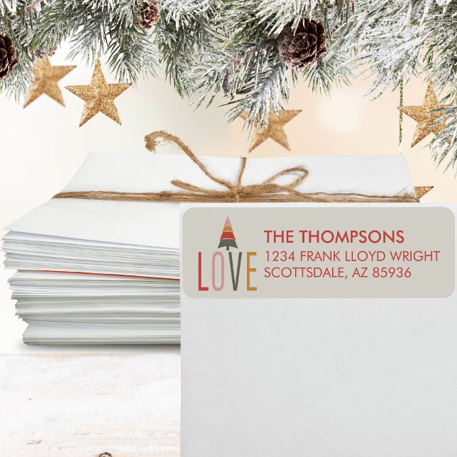 Minimalistisk Boho enkel Returadress jul Etikett (Skapare uppladdad)