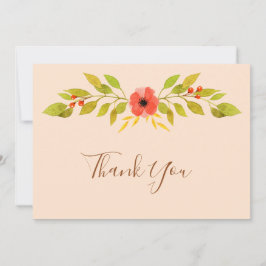 Minimalistisk Boho Fall Flower Bröllop Tack Kort