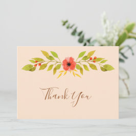 Minimalistisk Boho Fall Flower Bröllop Tack Kort