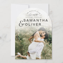 Minimalistisk Boho Foto Spara Datum Inbjudningar