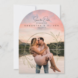 Minimalistisk Boho Foto Spara Datum Inbjudningar