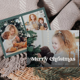 Minimalistisk boho/God jul Multi Photo Julkort
