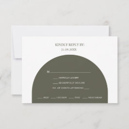 Minimalistisk Boho Grön Båge Meny Val RSVP-kort