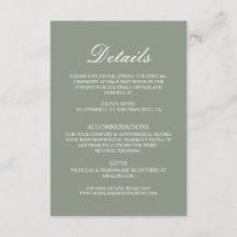 Minimalistisk Boho Grön Elegant Bröllopsdetalj