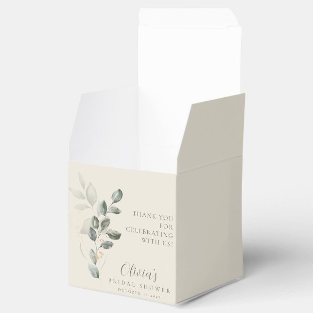 Minimalistisk Boho Guld Grönska Bröllopsdusch Presentaskar (Öppnad)
