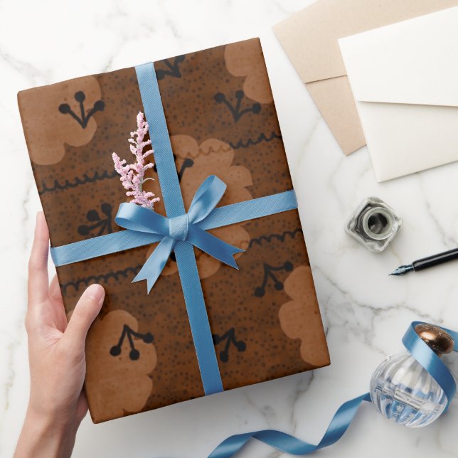 MINIMALISTISK BOHO-HIMMELSDESIGN | BRUN MOLNMÖNSTE PRESENTPAPPER (Gifting)