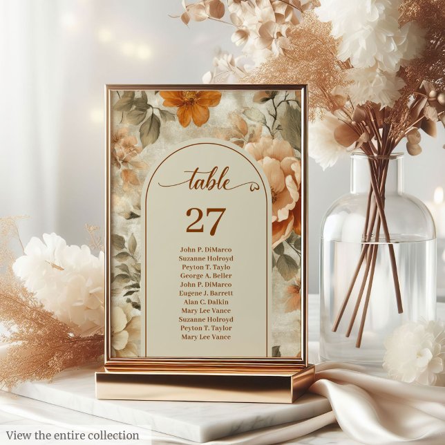 Minimalistisk Boho Jordnära Elfenben Salvia Blommi Bordsnummer (Minimalist Boho Earthy Ivory Sage Floral Wedding Table Number

)