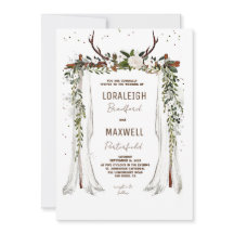 Minimalistisk boho-kanopi - bröllopsinbjudan