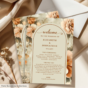 Minimalistisk Boho Koppar Elfenben Salvia Blommig  Program