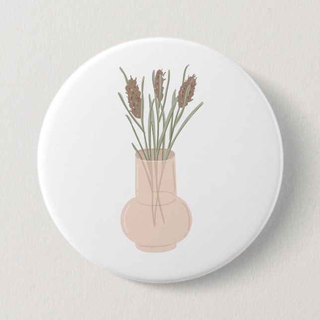 Minimalistisk Boho Lavendel i Glasvas Knapp (Framsida)