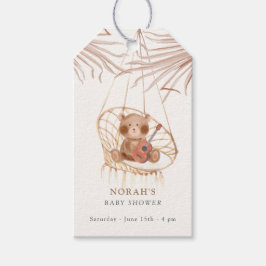 Minimalistisk Boho Nalle Baby Shower Presentetikett