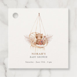 Minimalistisk Boho Nalle Pampas Baby Shower Gåvor Etiketter