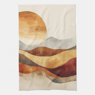 Minimalistisk Boho-natur - varma jordskorstenar Kökshandduk
