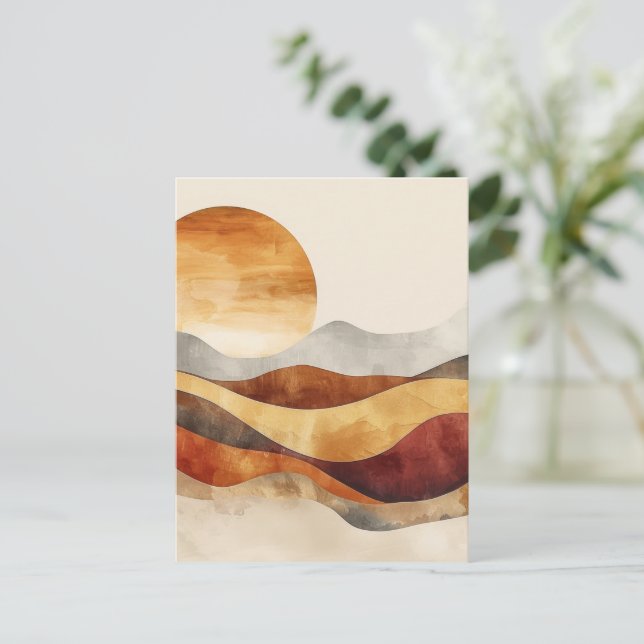Minimalistisk Boho-natur - varma jordskorstenar Vykort (Stående Fram)