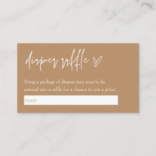 Minimalistisk Boho-Neutralt Hej Baby Diaper Raffle Tilläggskort