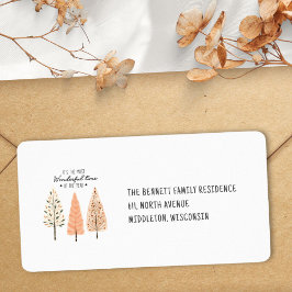 Minimalistisk Boho Nordisk Tallträd Returadress Adressetikett