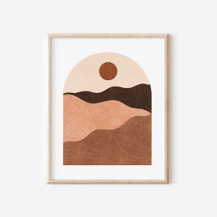 Minimalistisk Boho Ökenlandskaps Konst Poster