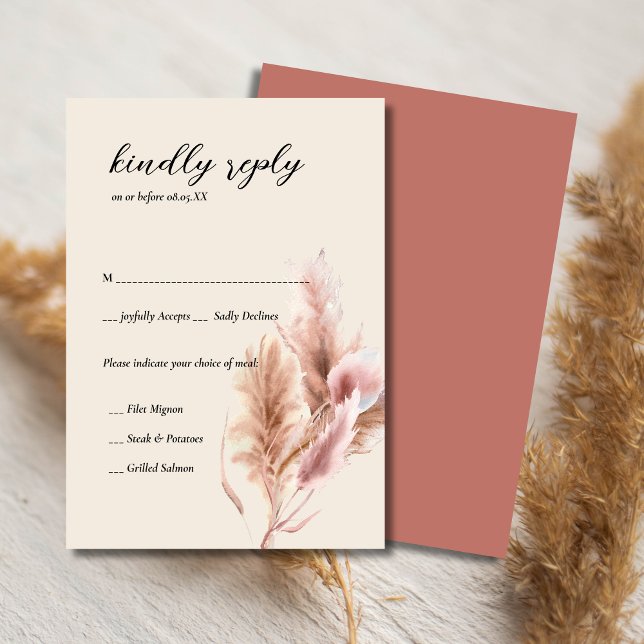 Minimalistisk boho pampas-gräs, OSA kort (Skapare uppladdad)