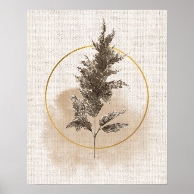 Minimalistisk Boho Pampasgräs Jordton Väggkonst (Framsidan)