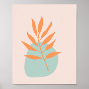 Minimalistisk Boho Pastel Blommigt Abstrakt Art Poster