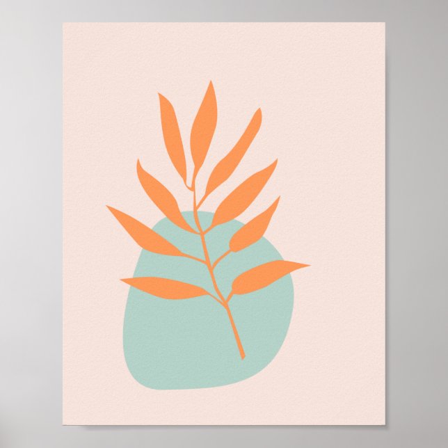 Minimalistisk Boho Pastel Blommigt Abstrakt Art Poster (Framsidan)