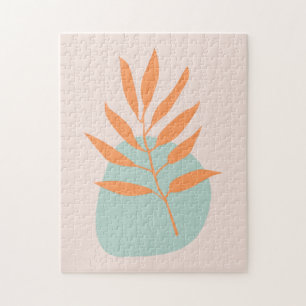 Minimalistisk Boho Pastel Blommigt Abstrakt Art Pussel