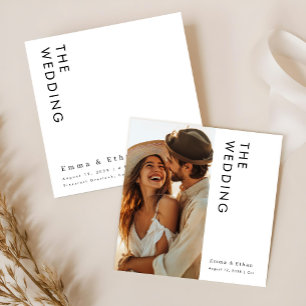 Minimalistisk Boho Photo Wedding-inbjudan Inbjudningar