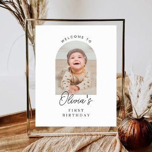 Minimalistisk Boho Pojke Flicka ALDER FödelsedagsV Poster