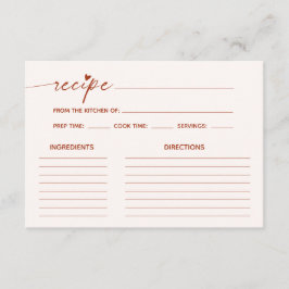 Minimalistisk Boho Recipe-Möhippa Tilläggskort