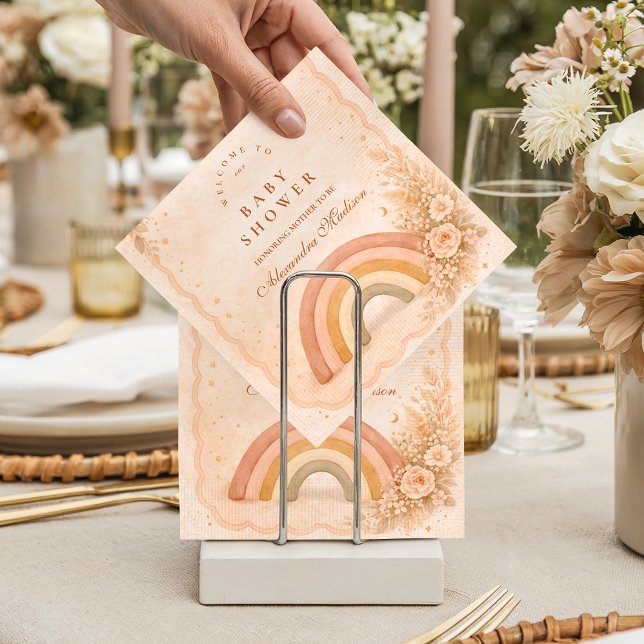 Minimalistisk Boho Regnbåge Bebis Shower Pappersservett (Skapare uppladdad)