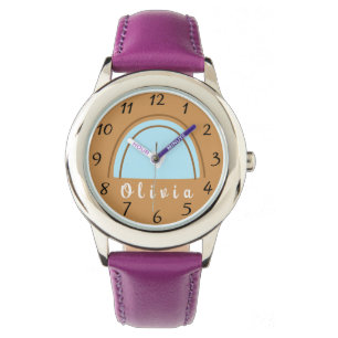 Minimalistisk Boho-regnbåge med Personlig Namn Armbandsur