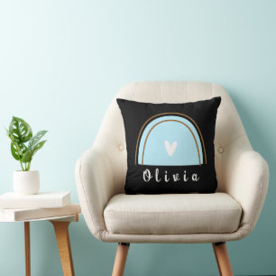 Minimalistisk Boho-regnbåge med Personlig Namn Kudde