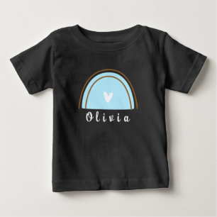 Minimalistisk Boho-regnbåge med Personlig Namn T Shirt