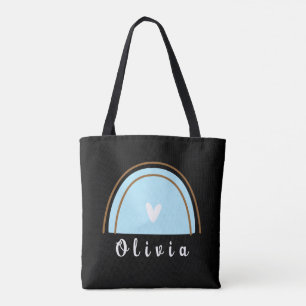 Minimalistisk Boho-regnbåge med Personlig Namn Tygkasse