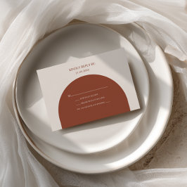 Minimalistisk Boho Retro Terrakotta Valvbåge Bröll OSA Kort