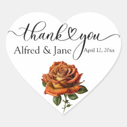 Minimalistisk Boho Ro Elegant bröllop Tack Hjärtformat Klistermärke