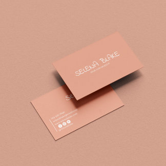 Minimalistisk Boho-rosa - Elegant och estetisk Chi Visitkort