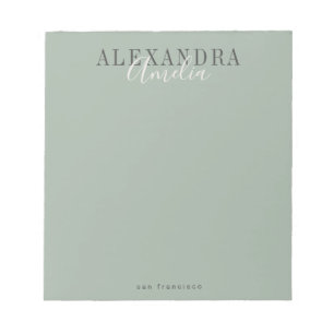 Minimalistisk Boho Sage Grönt Anpassningsbar Busin Anteckningsblock