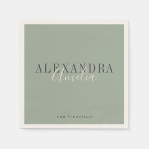 Minimalistisk Boho Sage Grönt Anpassningsbar Busin Pappersservett