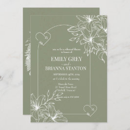 Minimalistisk Boho Sage Grönt Rehearsal Middag Inbjudningar