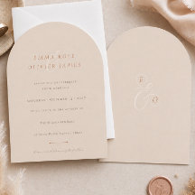 Minimalistisk Boho Sand Koppar Skrift Bröllop