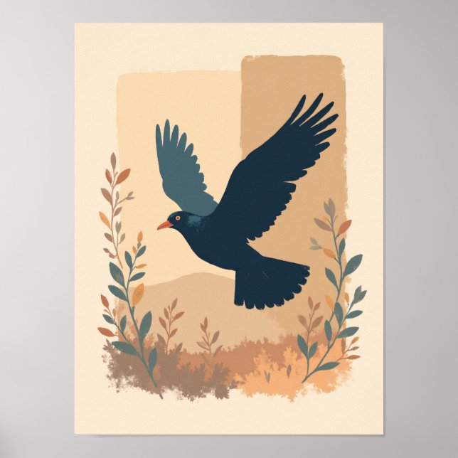 Minimalistisk Boho Soaring Abstrakt Wall Art Poster (Framsidan)