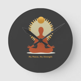 Minimalistisk Boho Sol Mandala Fars Dag Rund Klocka