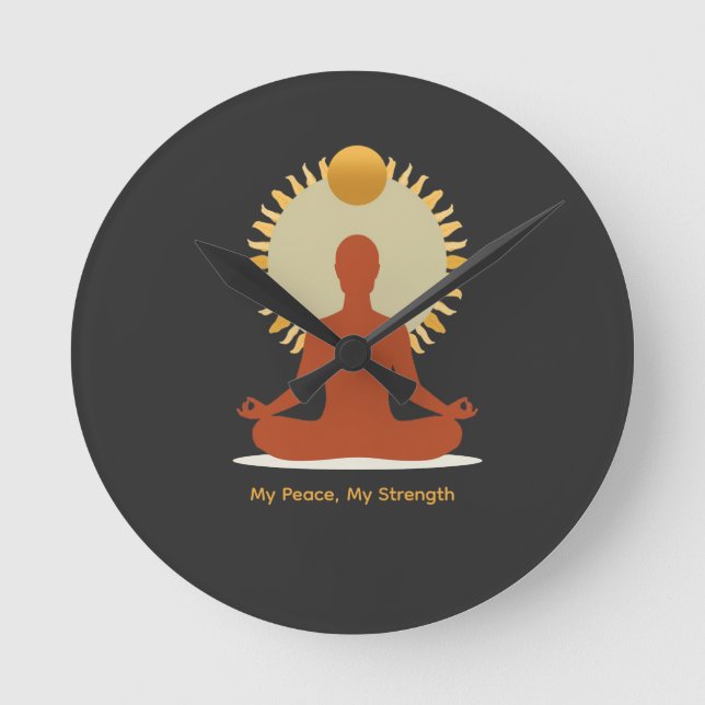 Minimalistisk Boho Sol Mandala Fars Dag Rund Klocka (Framsida)