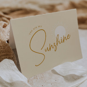 Minimalistisk Boho Solsken Vikbar Baby Shower Tack Kort