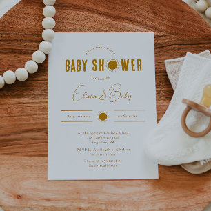 Minimalistisk Boho Sunshine Baby Shower-inbjudan Inbjudningar