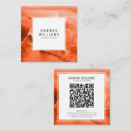 Minimalistisk Boho Terracotta Unik Qr Code Modern Fyrkantigt Visitkort
